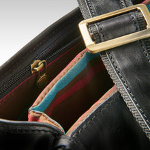 Load image into Gallery viewer, Black Leather Messenger Bag - Misaro Australia