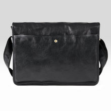 Load image into Gallery viewer, Misaro Black Leather Business Satchel Messenger Bag