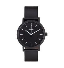 Load image into Gallery viewer, Black Minimal Watch with Black Leather Band - Misaro Australia