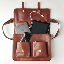 Load image into Gallery viewer, Brown Leather Messenger Bag - Misaro Australia
