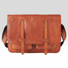 Load image into Gallery viewer, Tan Leather Messenger Bag - Misaro Australia
