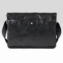 Load image into Gallery viewer, Misaro Black Leather Business Satchel Messenger Bag
