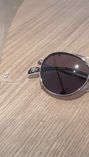Load and play video in Gallery viewer, Round Gold Metal Spectacles with Clip-On Sun Shades
