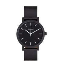 Load image into Gallery viewer, Black Minimal Watch with Black Leather Band - Misaro Australia
