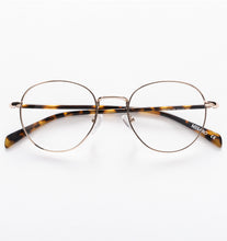 Load image into Gallery viewer, Round Gold Metal Spectacles with Clip-On Sun Shades
