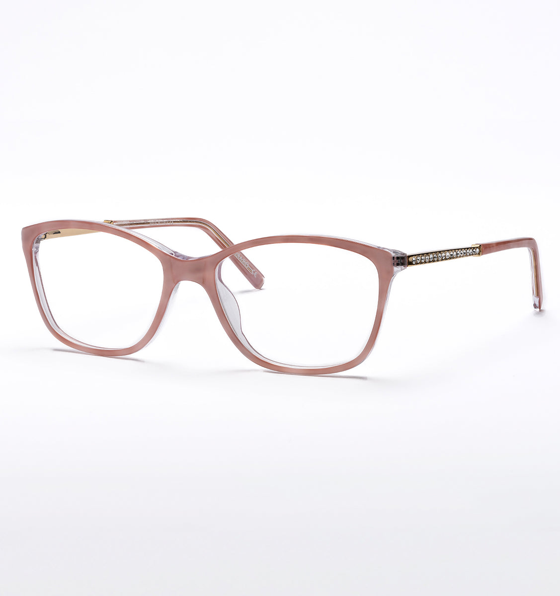 Pink Spectacles with Gold Metal Arms with Swarovski Crystals – Misaro ...